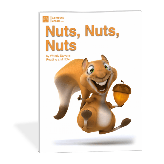 Nuts, Nuts, Nuts - Easy Rote and Reading® piano solo with teacher duet